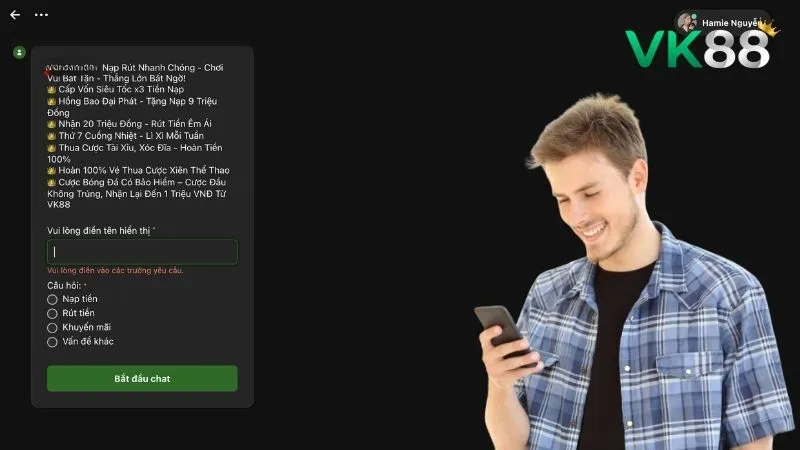 Nhà cái tích hợp sẵn khung trò chuyện live chat trên web cho bet thủ kết nối khi cần giúp đỡ