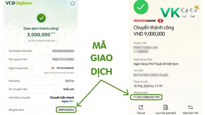 Anh em nhớ lưu mã giao dịch với nhà cái để tiện đối chiếu khi gặp sự cố nạp tiền